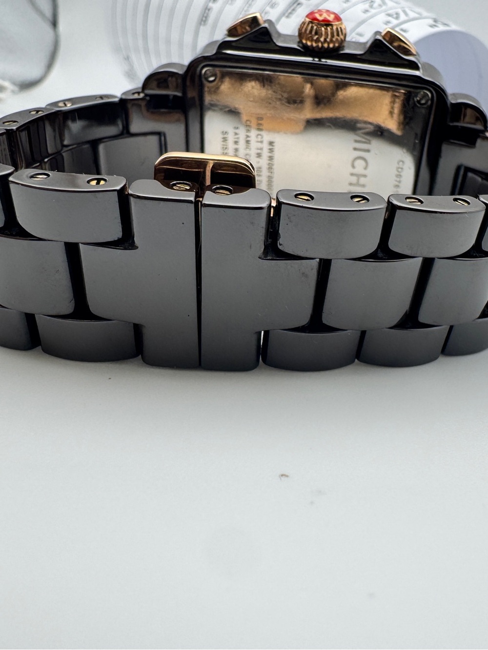 Rare!! Michele Deco Brown Madison Diamond ceramic watch - Picture 10 of 10